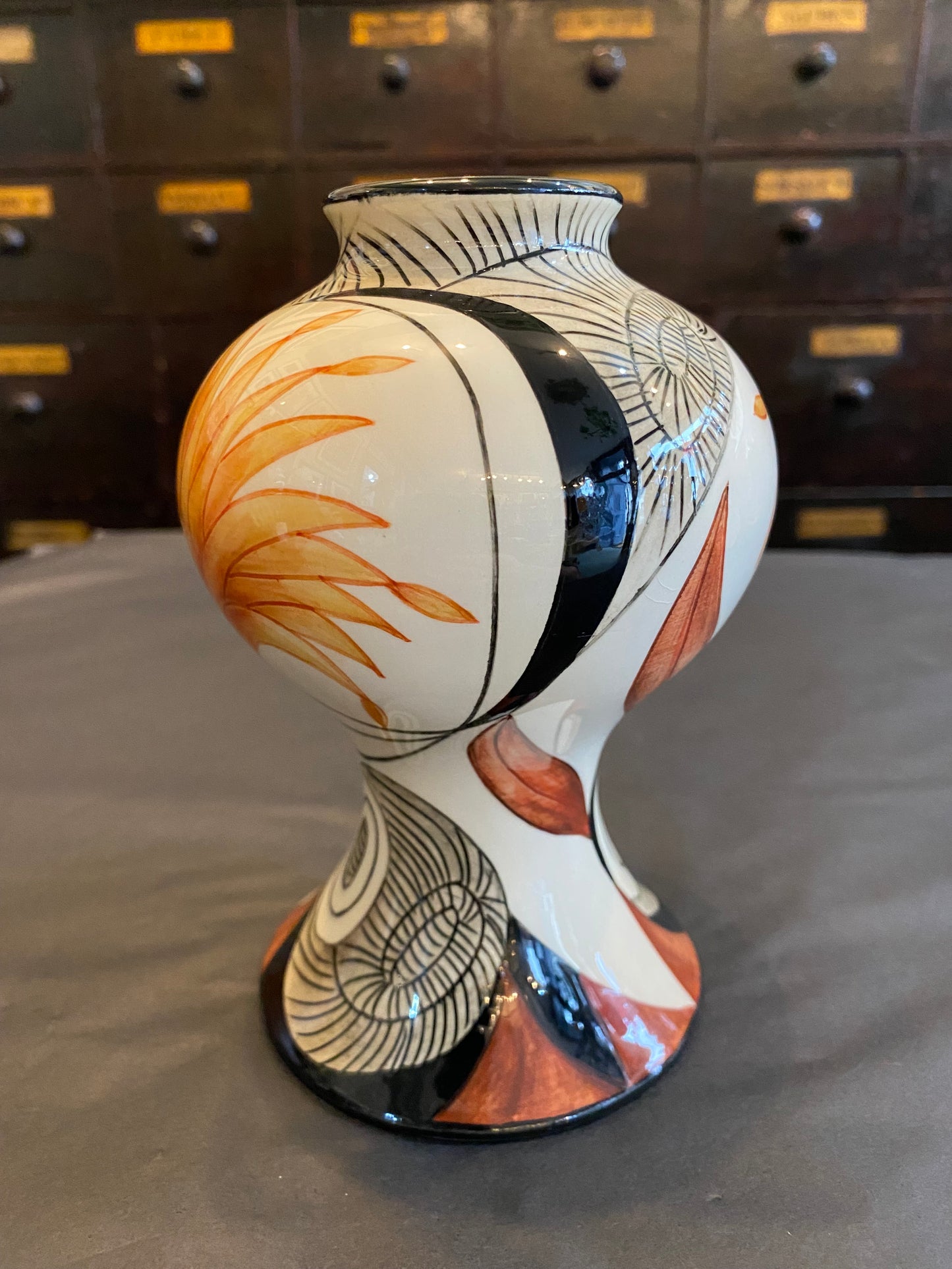 Black Ryden Vase “Creation” by Sian Leeper