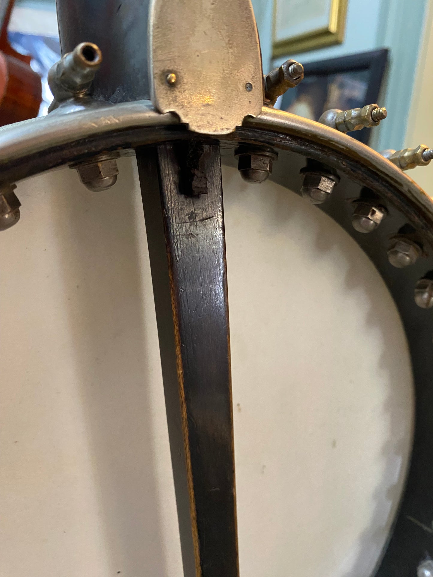 1890s J B Schall 5 string open back banjo
