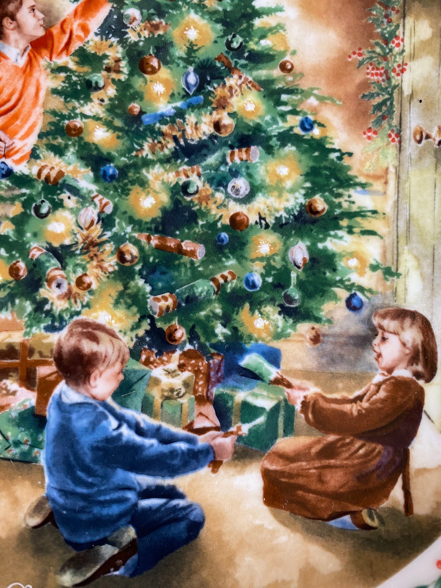 Royal doulton family Christmas China four plate set